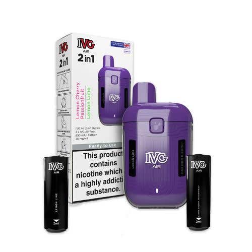 IVG Air 2-in-1 Rechargeable Disposable Vape Kit - Purple Edition