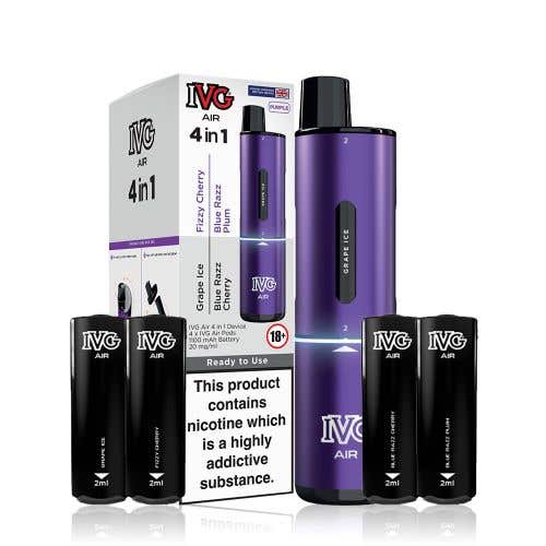 IVG Air 4-in-1 Disposable Vape Kit -  Purple Edition