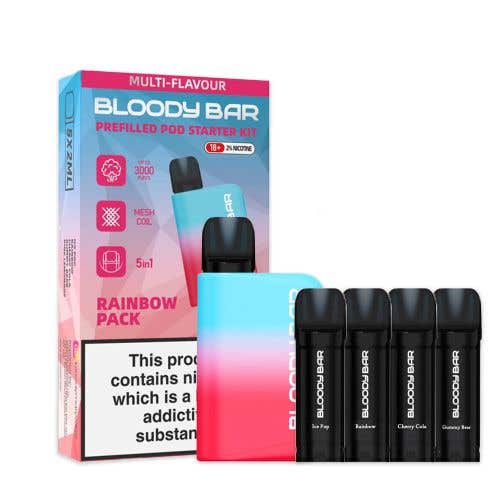 Bloody Mary Bloody Bar 3000 Rechargeable Disposable Vape Kit - Rainbow Pack