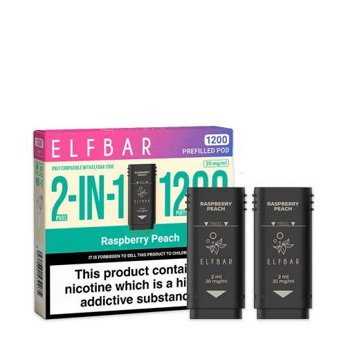 Elf Bar 1200 Prefilled Pods - Raspberry Peach