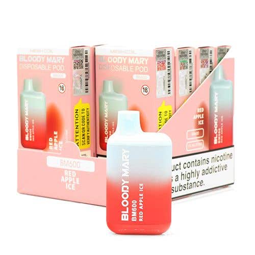 Bloody Mary BM600 Disposable Vape Kit 10 x Multipack - Red Apple Ice
