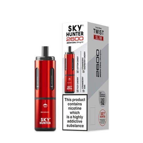 Sky Hunter Twist Slim 2600 Prefilled Pod Vape Kit - Red Edition