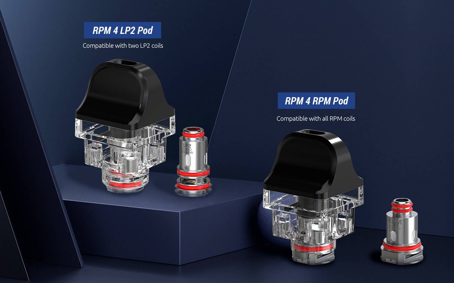 RPM4 Pods are available to use with two coil types; RPM and LP2.