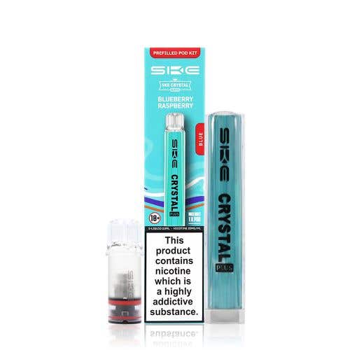 SKE Crystal Plus Prefilled Pod Vape Starter Kit - Blue with Blueberry Raspberry