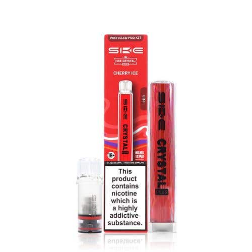 SKE Crystal Plus Prefilled Pod Vape Starter Kit - Red with Cherry Ice