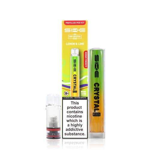 SKE Crystal Plus Prefilled Pod Vape Starter Kit - Aurora Green with Lemon & Lime