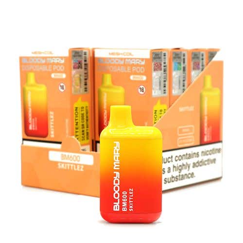 Bloody Mary BM600 Disposable Vape Kit 10 x Multipack - 20mg - Skittlez