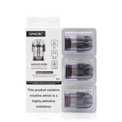 Smok Novo 2X Replacement Pods - Clear Meshed 0.6ohm