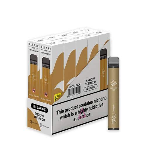 Elf Bar 600 Disposable Kit 10 x Multipack - 20mg - Cream Tobacco - Snoow Tobacco