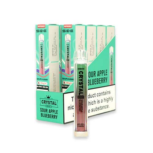 SKE Crystal Bar Disposable Vape Kit 10 x Multipack - Sour Apple Blueberry