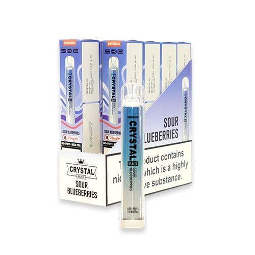 SKE Crystal Bar Disposable Vape Kit 10 x Multipack - Sour Blueberries