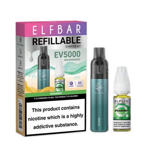 Elf Bar EV5000 Refillable Rechargeable Disposable Pod Kit - Spearmint