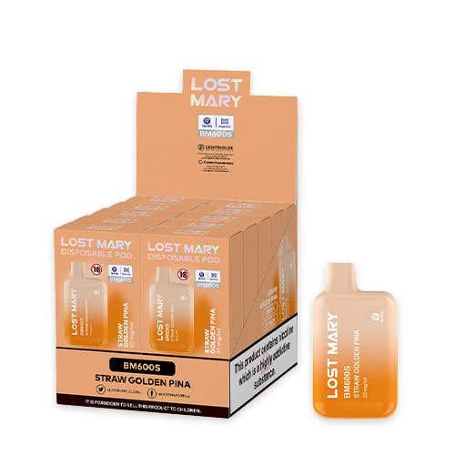 Lost Mary BM600S Disposable Vape Kit 10 x Multipack - Straw Golden Pina