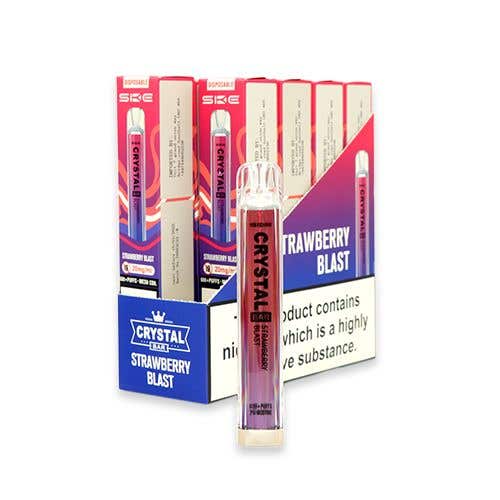 SKE Crystal Bar Disposable Vape Kit 10 x Multipack - Strawberry Blast