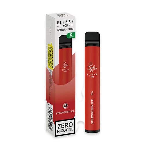 Elf Bar 600 Disposable Kit — 0mg (Nicotine-Free) - Strawberry Ice