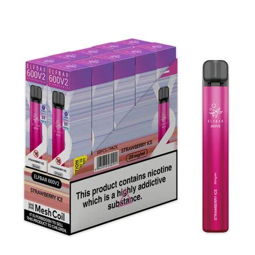 Elf Bar 600 V2 Disposable Kit 10 x Multipack 2% - Strawberry Ice