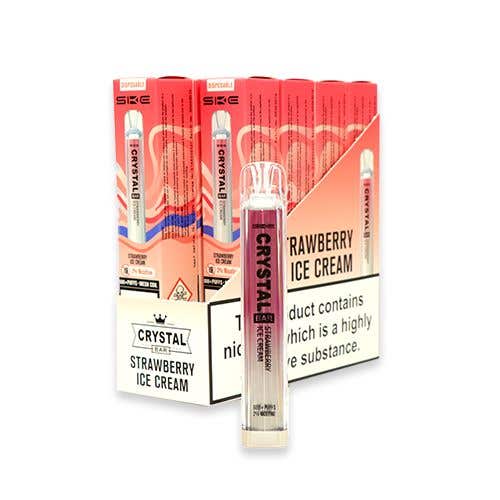 SKE Crystal Bar Disposable Vape Kit 10 x Multipack - Strawberry Ice Cream