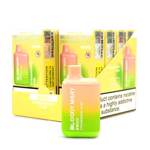 Bloody Mary BM600 Disposable Vape Kit 10 x Multipack - Strawberry Kiwi