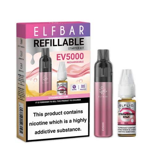 Elf Bar EV5000 Refillable Rechargeable Disposable Pod Kit - Strawberry Kiwi