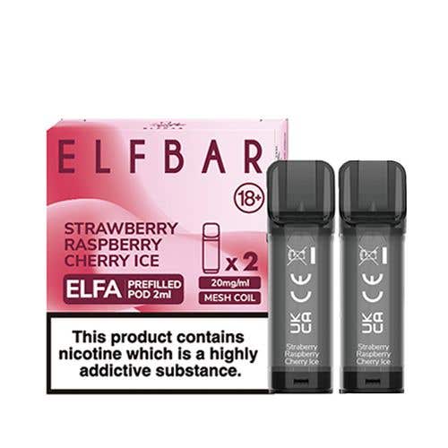 Elf Bar ELFA Prefilled Vape Pods - Strawberry Raspberry Cherry Ice