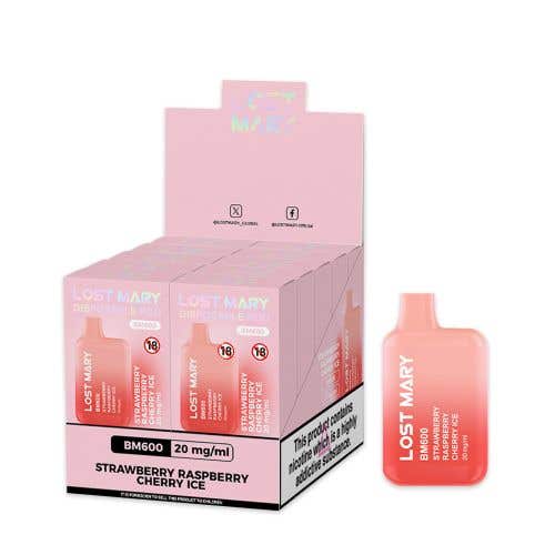 Lost Mary BM600 2% 10 Pack Disposable - Strawberry Raspberry Cherry Ice