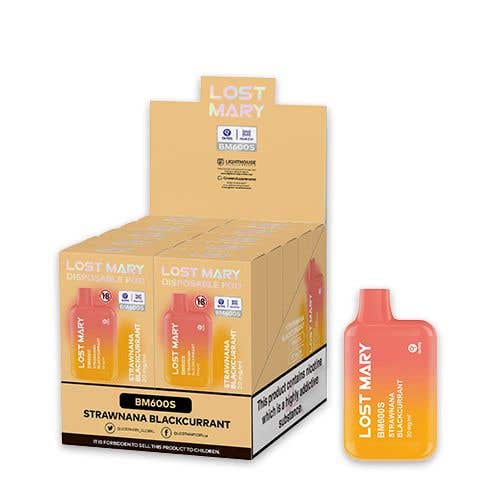 Lost Mary BM600S Disposable Kit 10 x Multipack - 20mg - Strawnana Blackcurrant