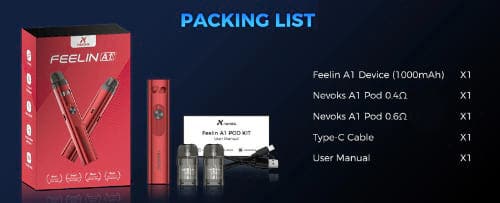 Nevoks Feelin A1 Pod Vape Kit - What's in the Box?
