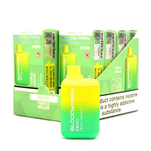 Bloody Mary BM600 Disposable Vape Kit 10 x Multipack - Triple Melon