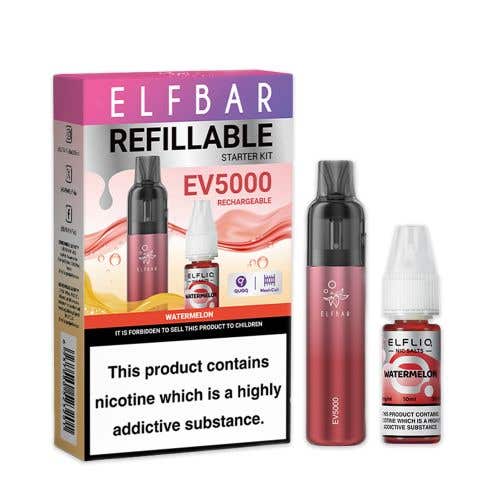 Elf Bar EV5000 Refillable Rechargeable Disposable Pod Kit - Watermelon