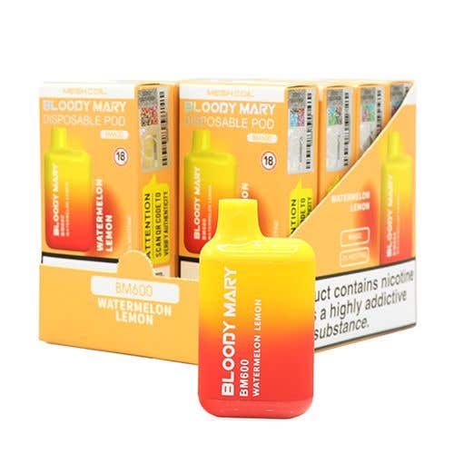 Bloody Mary BM600 Disposable Vape Kit 10 x Multipack - Watermelon Lemon