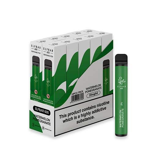Elf Bar 600 Disposable Kit 10 x Multipack - 20mg - Watermelon Pomegranate