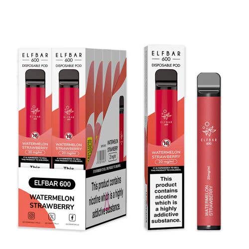 Elf Bar 600 Disposable Kit 10 x Multipack - 20mg - Watermelon Strawberry