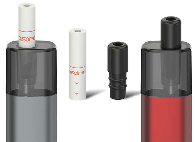 Aspire Vilter Pod Kit The Aspire Vilter follows a cigarette-like design.