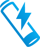 Icon showing low battery