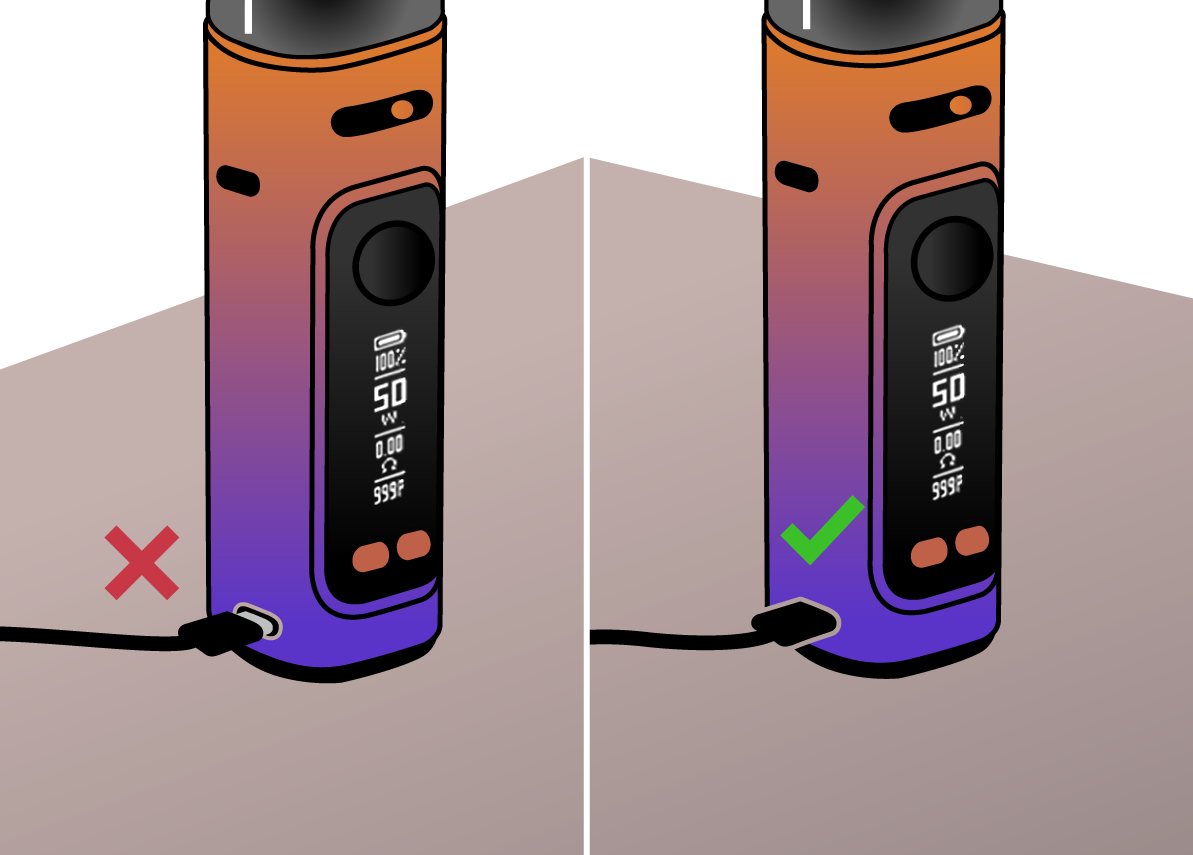 Image showing vape kit not plugged in properly