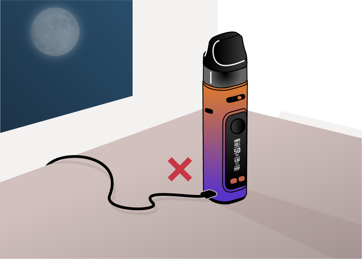 Don't leave your vape kit charging overnight