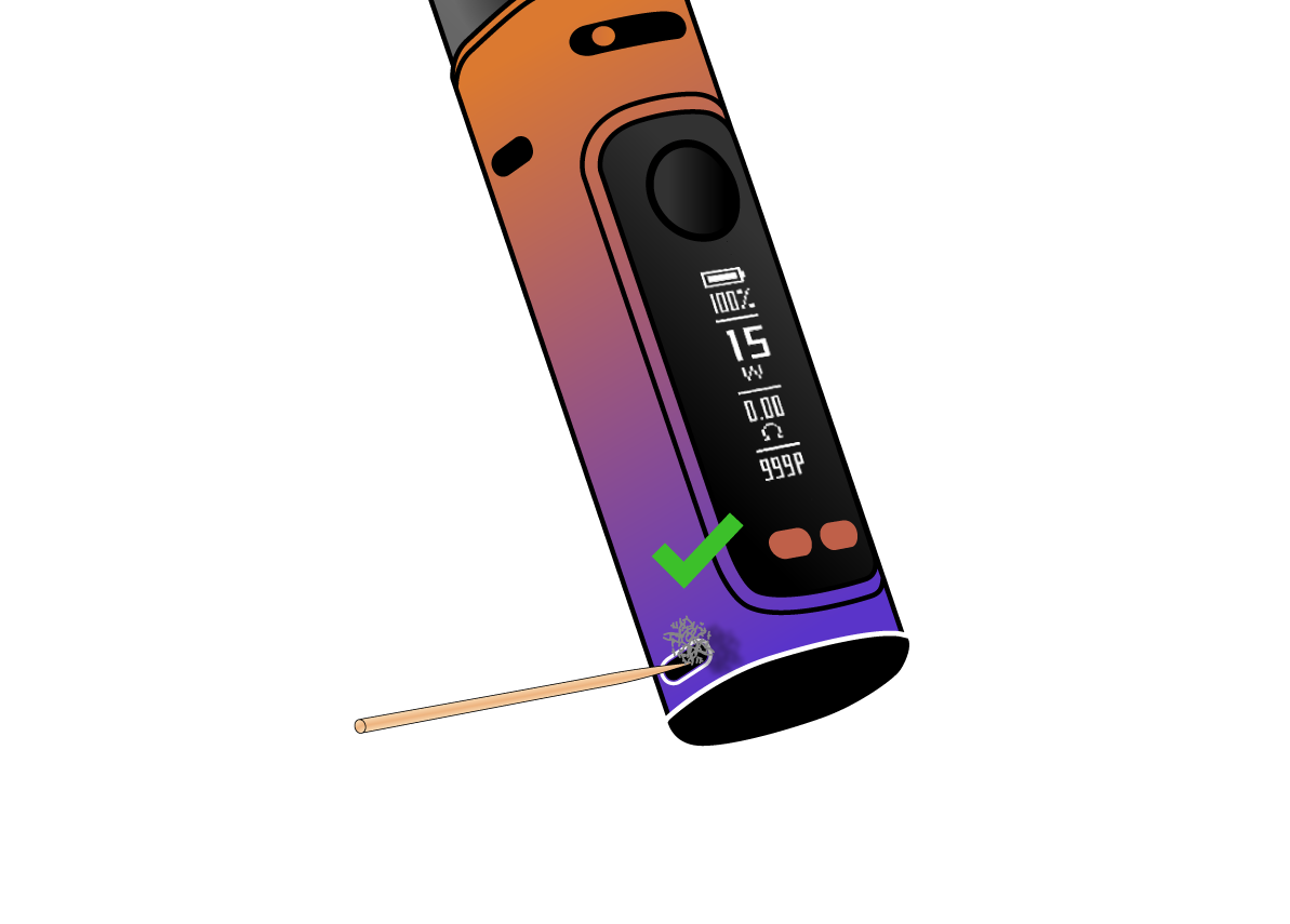 Image of fluff removal from USB socket