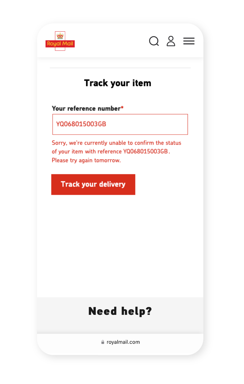 Image showing Royal Mail Tracking Status