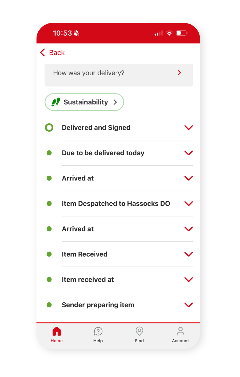 See proof of delivery in the Royal Mail app