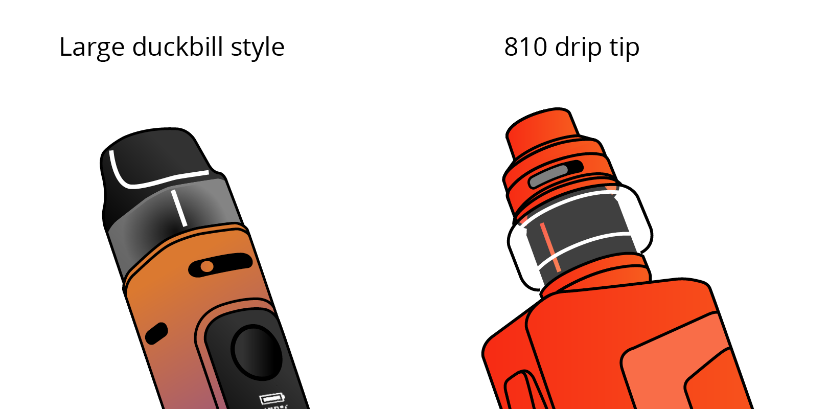 Image of DTL vaping kit mouthpieces
