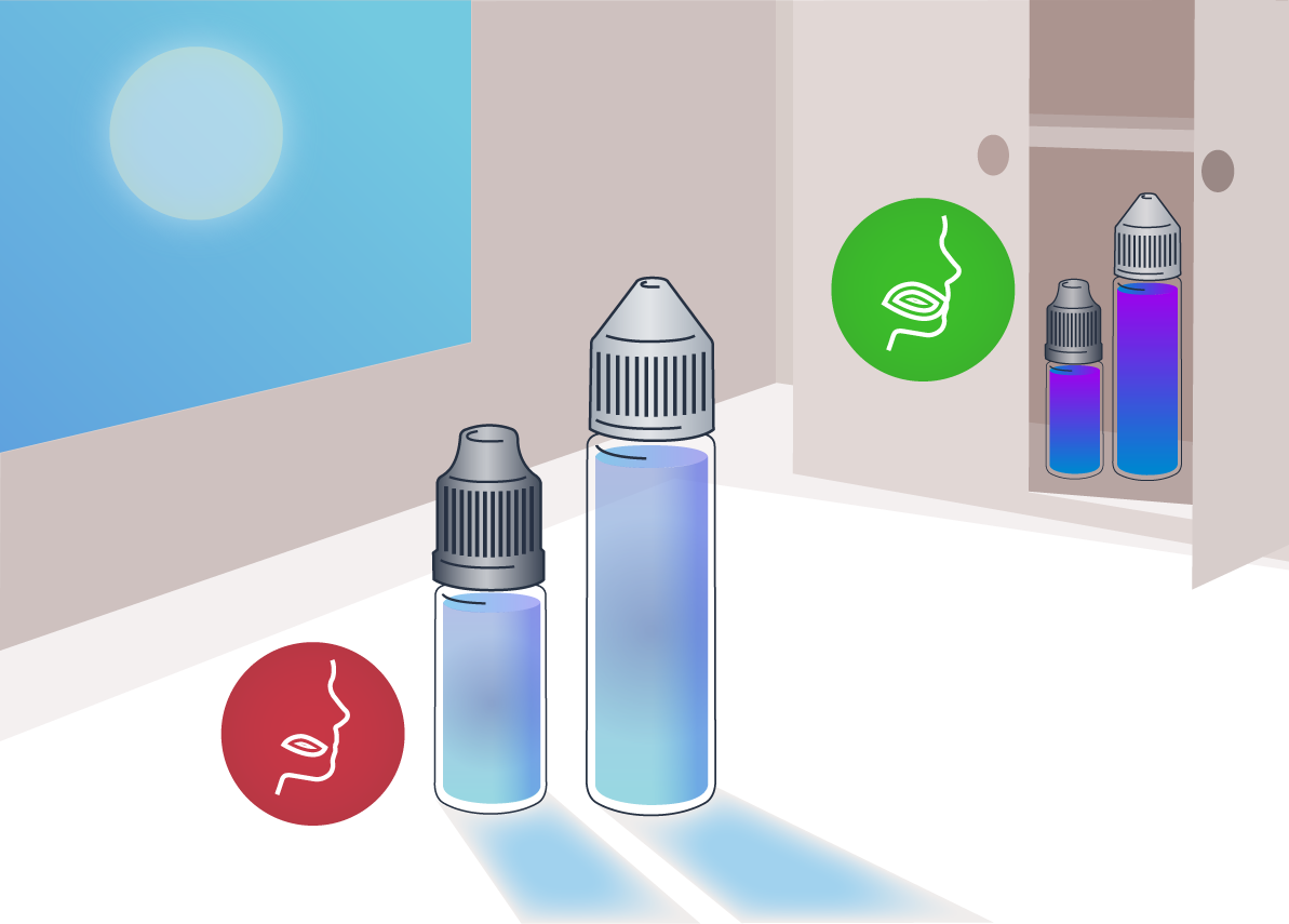 Image showing vape juice losing flavour in direct sunlight