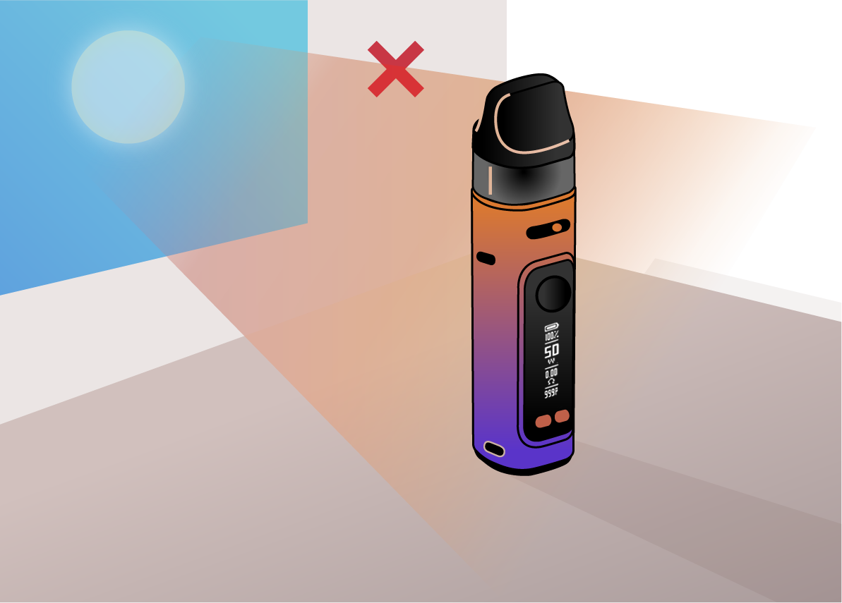 Image showing vape kit being left in direct sunlight