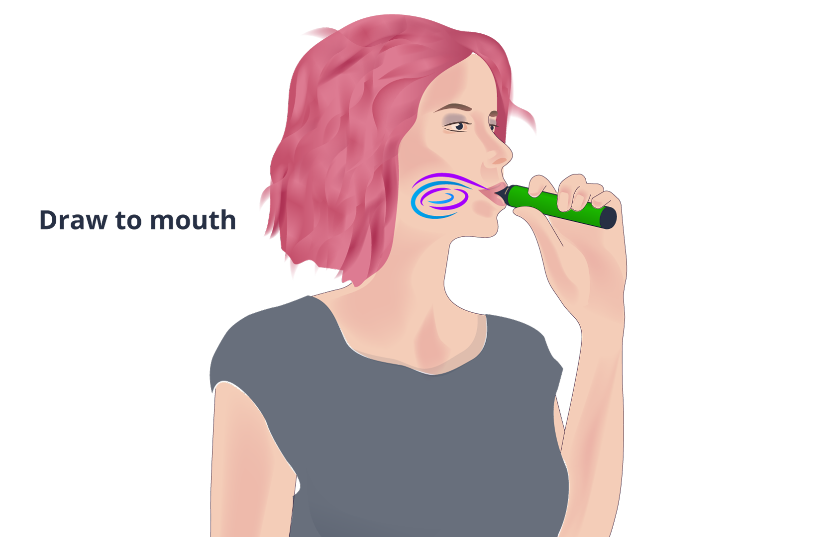 Image of woman demonstrating MTL vaping