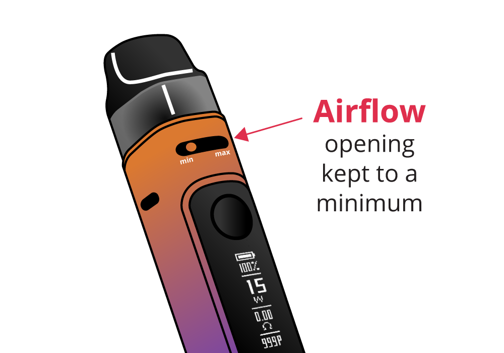 Image of MTL vaping adjustable airflow