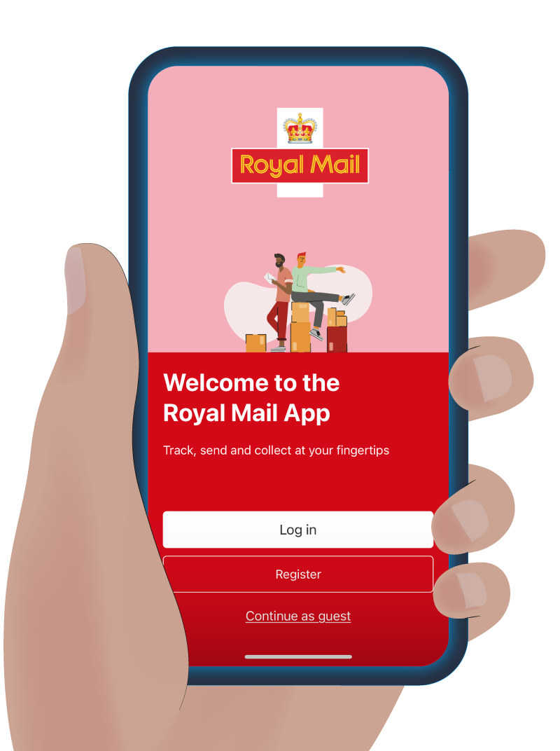 Register and Login to the Royal Mail app