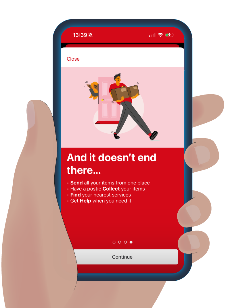 Arrange a collection in the Royal Mail app
