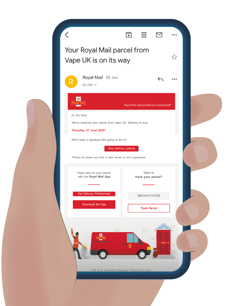 Image showing Royal Mail email communication