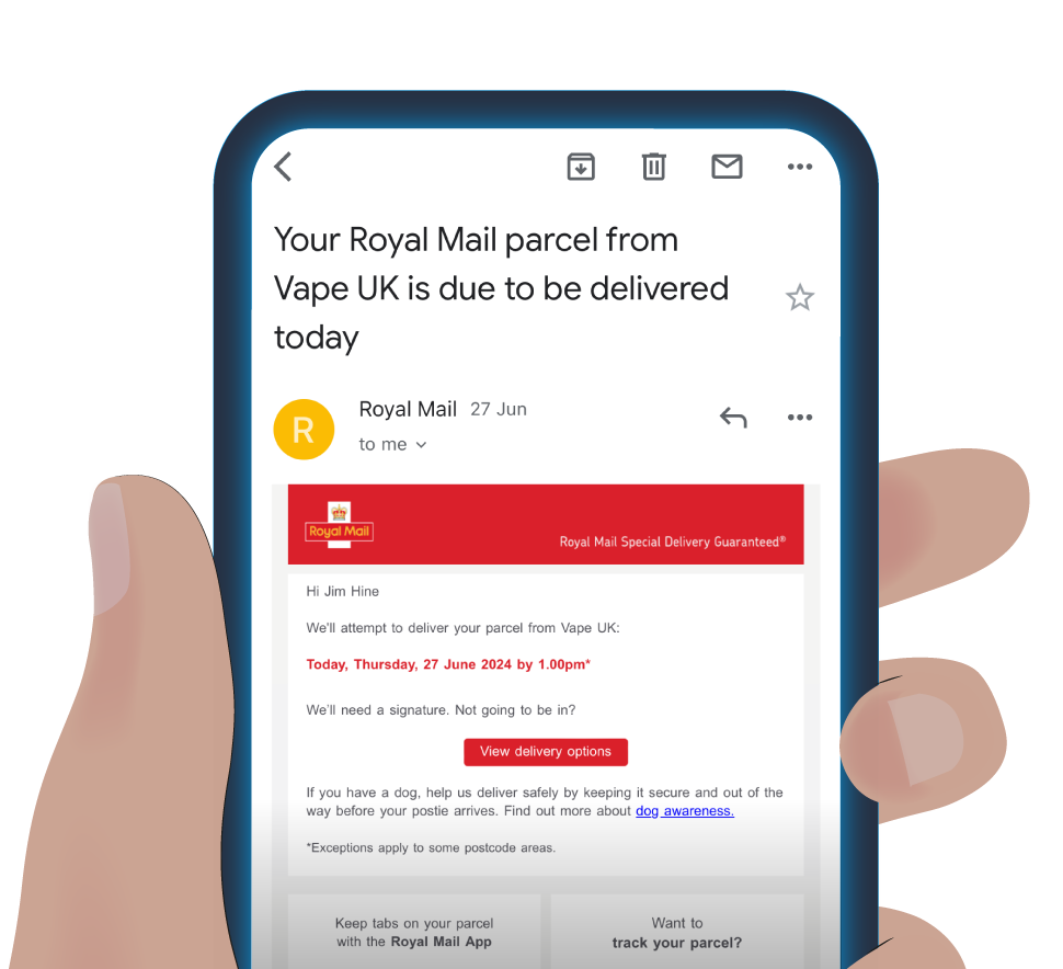 Image showing Royal Mail email communication