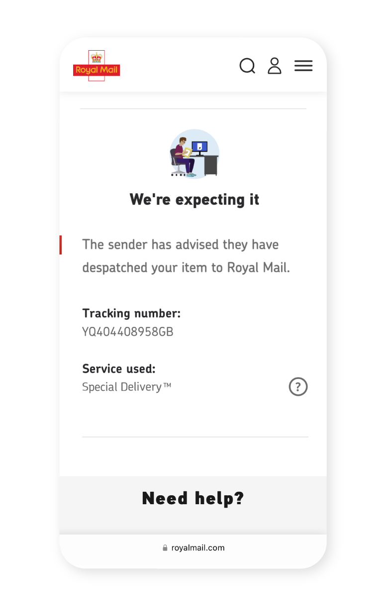 Image showing Royal Mail Tracking Status