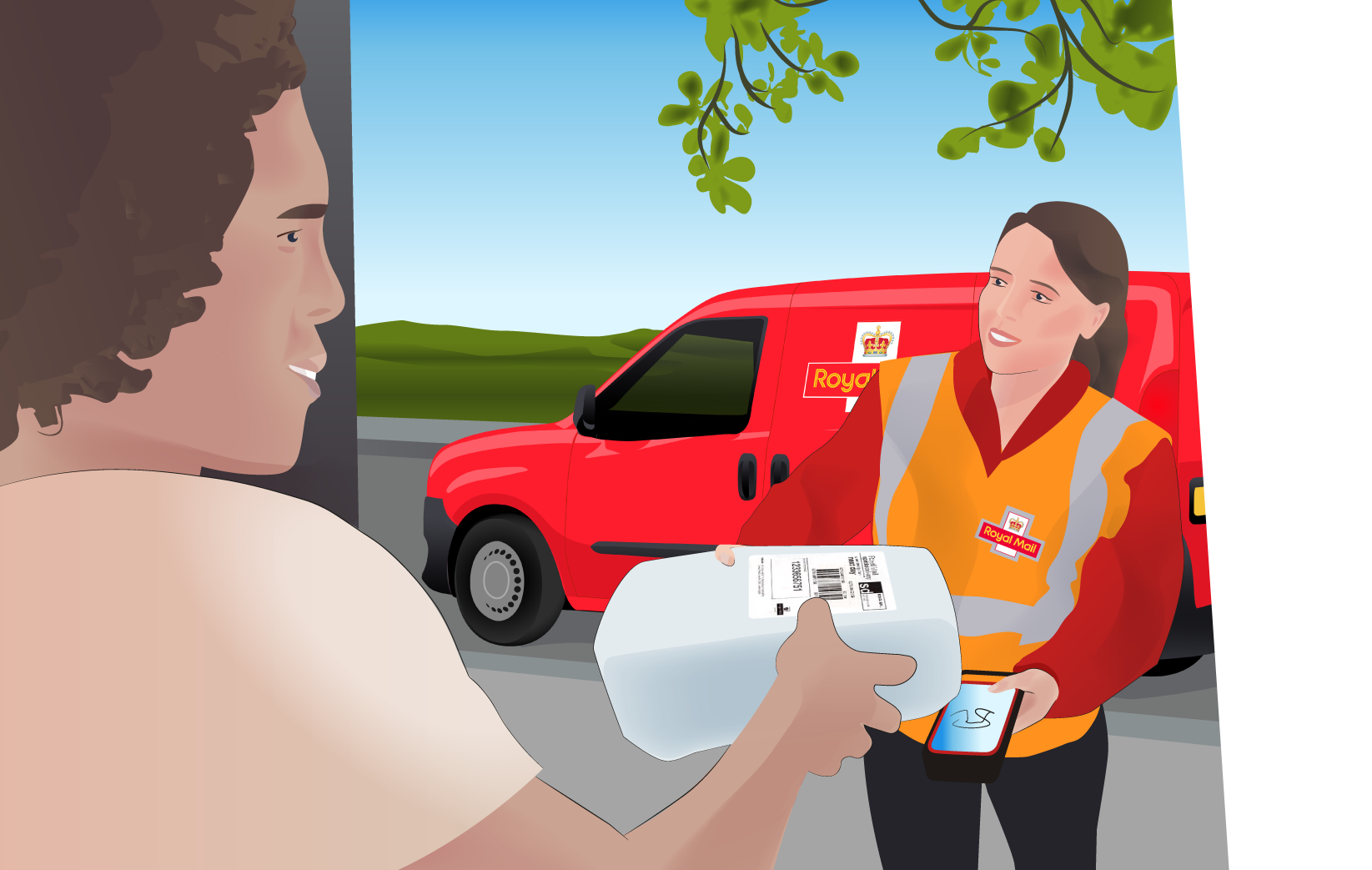 Image showing man receiving her Vape UK Parcel from Royal Mail